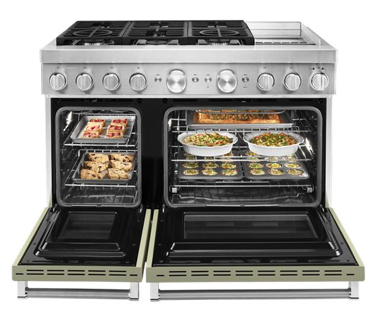 KitchenAid® 48'' Smart Commercial-Style Dual Fuel Range with Griddle