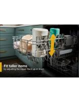 Quiet Dishwasher with Adjustable Upper Rack