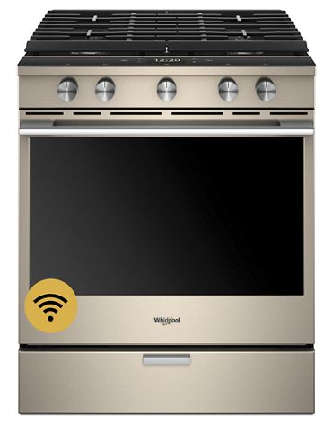 5.8 cu. ft. Smart Slide-in Gas Range with EZ-2-Lift™ Hinged Cast-Iron Grates