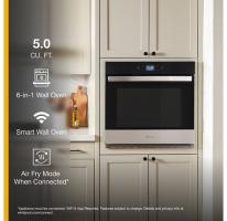 5.0 Cu. Ft. Single Wall Oven with Air Fry When Connected.
