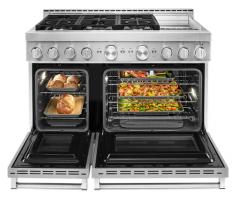  KitchenAid® 48'' Smart Commercial-Style Gas Range with Griddle