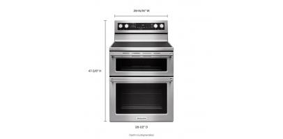 30-Inch 5 Burner Electric Double Oven Convection Range
