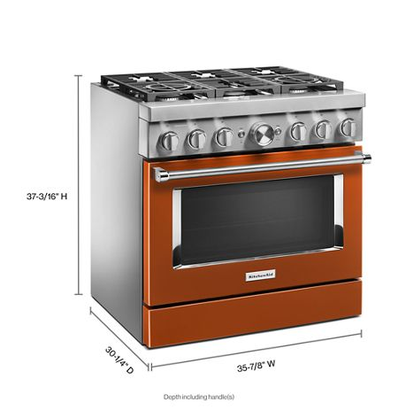 KitchenAid® 36'' Smart Commercial-Style Dual Fuel Range with 6 Burners