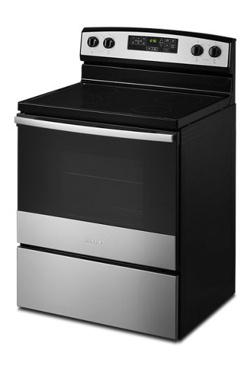30-inch Amana® Electric Range with Extra-Large Oven Window.
