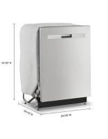 Quiet Dishwasher with 3rd Rack and Pocket Handle