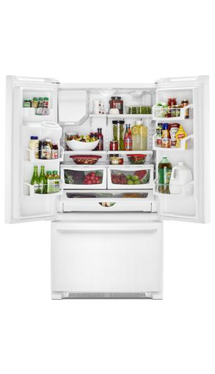 36- Inch Wide French Door Refrigerator with PowerCold® Feature - 25 Cu. Ft.