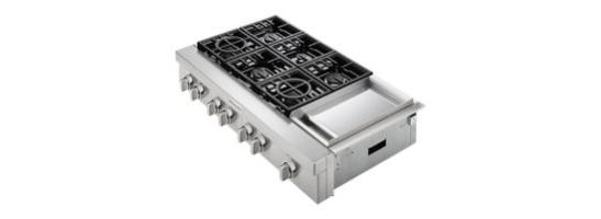 KitchenAid® 48'' 6-Burner Commercial-Style Gas Rangetop with Griddle