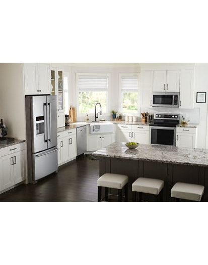Top control dishwasher with Third Level Rack and Dual Power Filtration.