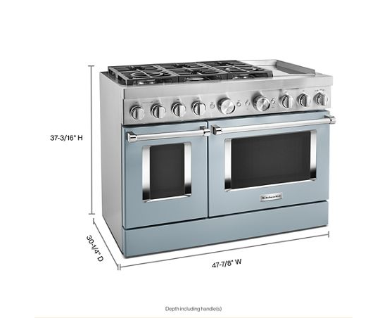 KitchenAid® 48'' Smart Commercial-Style Dual Fuel Range with Griddle