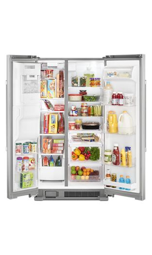 36-Inch Wide Side-by-Side Refrigerator with Exterior Ice and Water Dispenser - 25 Cu. Ft.