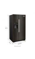24.8 cu ft. Side-by-Side Refrigerator with Exterior Ice and Water and PrintShield™ Finish