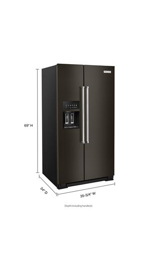 24.8 cu ft. Side-by-Side Refrigerator with Exterior Ice and Water and PrintShield™ Finish