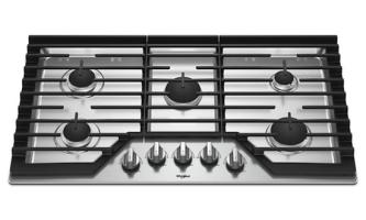 36-inch Gas Cooktop with EZ-2-Lift™ Hinged Cast-Iron Grates.
