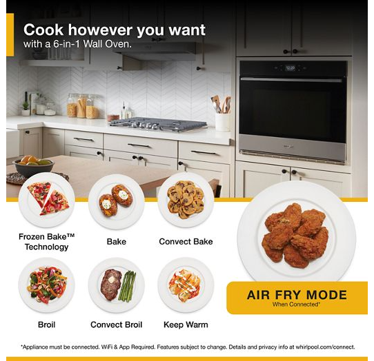 5.0 Cu. Ft. Single Wall Oven with Air Fry When Connected