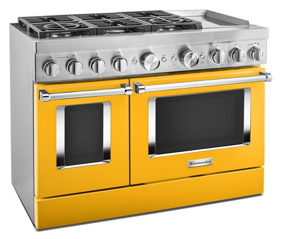 KitchenAid® 48'' Smart Commercial-Style Dual Fuel Range with Griddle