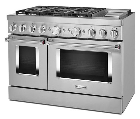 KitchenAid® 48'' Smart Commercial-Style Dual Fuel Range with Griddle