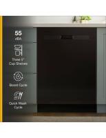 Quiet Dishwasher with Boost Cycle and Pocket Handle