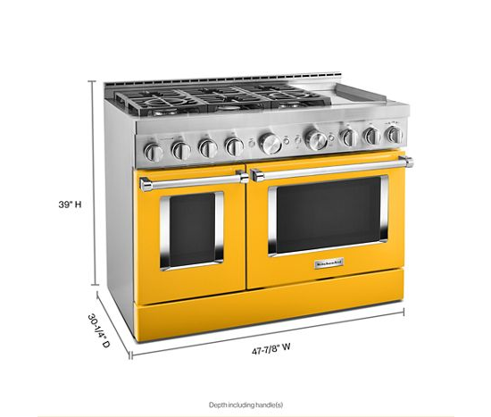  KitchenAid® 48'' Smart Commercial-Style Gas Range with Griddle