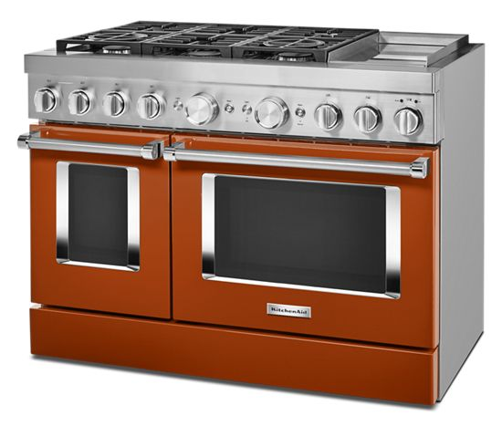 KitchenAid® 48'' Smart Commercial-Style Dual Fuel Range with Griddle