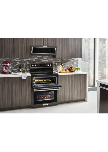 30-Inch 5 Burner Electric Double Oven Convection Range