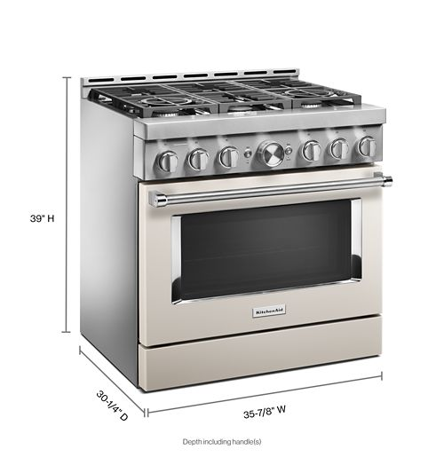 KitchenAid® 36'' Smart Commercial-Style Gas Range with 6 Burners