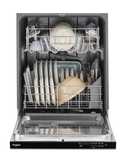 Quiet Dishwasher with Boost Cycle and Pocket Handle