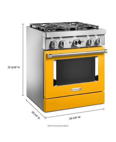 KitchenAid® 30'' Smart Commercial-Style Dual Fuel Range with 4 Burners