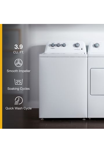 3.9 cu. ft. Top Load Washer with Soaking Cycles, 12 Cycles.