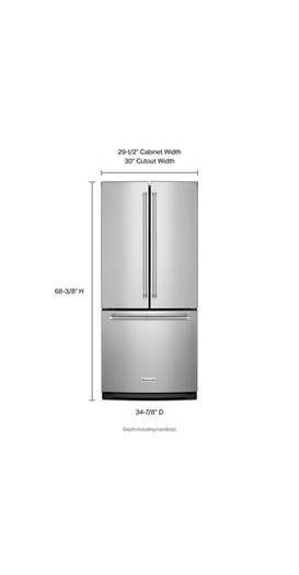 20 cu. Ft. 30-Inch Width Standard Depth French Door Refrigerator with Interior Dispense