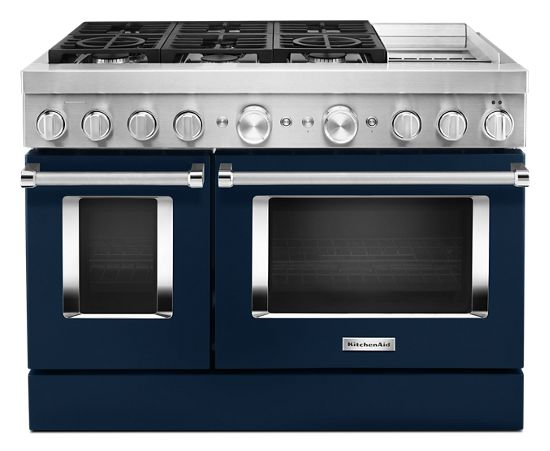 KitchenAid® 48'' Smart Commercial-Style Dual Fuel Range with Griddle