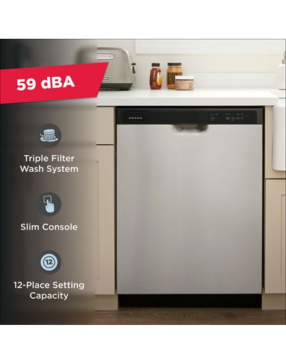 Amana® Dishwasher with Triple Filter Wash System