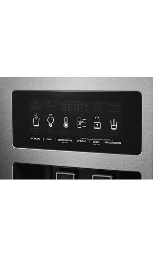 24.8 cu ft. Side-by-Side Refrigerator with Exterior Ice and Water and PrintShield™ Finish
