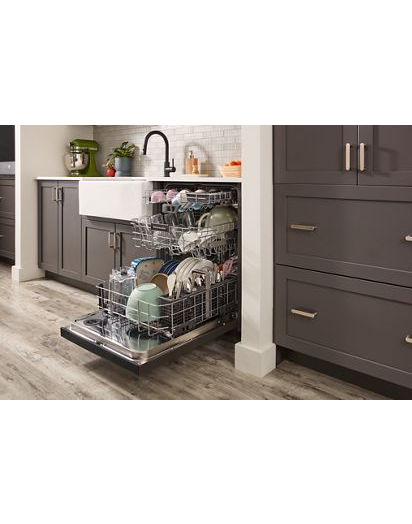 Third Level Jet Rack Dishwasher in PrintShield™ Finish, 41 dBA