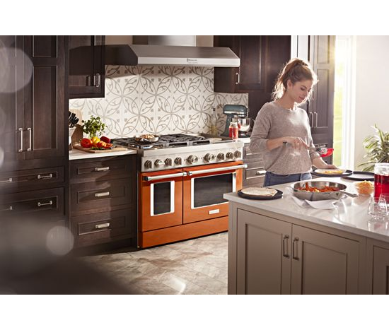 KitchenAid® 48'' Smart Commercial-Style Dual Fuel Range with Griddle
