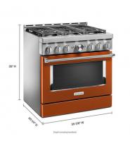 KitchenAid® 36'' Smart Commercial-Style Gas Range with 6 Burners