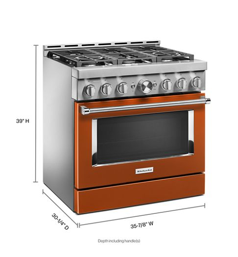 KitchenAid® 36'' Smart Commercial-Style Gas Range with 6 Burners