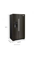 19.9 cu ft. Counter-Depth Side-by-Side Refrigerator with Exterior Ice and Water and PrintShield™ finish