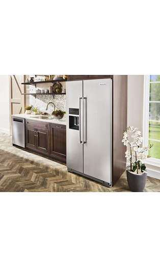 19.9 cu ft. Counter-Depth Side-by-Side Refrigerator with Exterior Ice and Water and PrintShield™ finish