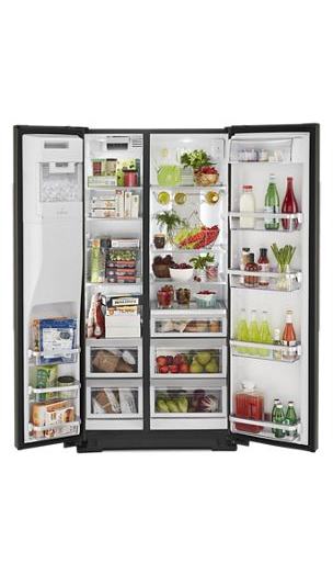 22.6 cu ft. Counter-Depth Side-by-Side Refrigerator with Exterior Ice and Water and PrintShield™ finish