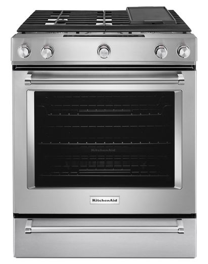 30-Inch 5 Burner Gas Convection Slide-In Range with Baking Drawer