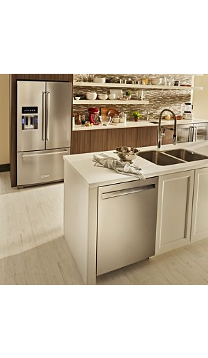 26.8 cu. ft. 36-Inch Width Standard Depth French Door Refrigerator with Exterior Ice and Water and PrintShield™ finish