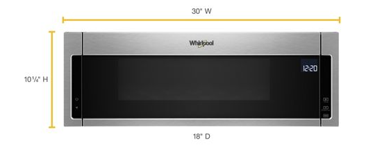 1.1 cu. ft. Low Profile Microwave Hood Combination.