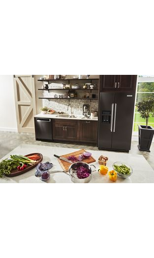 24.8 cu ft. Side-by-Side Refrigerator with Exterior Ice and Water and PrintShield™ Finish
