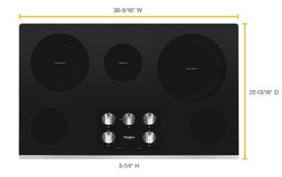 36-inch Electric Ceramic Glass Cooktop with Two Dual Radiant Elements