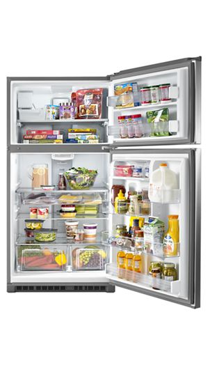 33-Inch Wide Top Freezer Refrigerator with EvenAir™ Cooling Tower- 21 Cu. Ft.