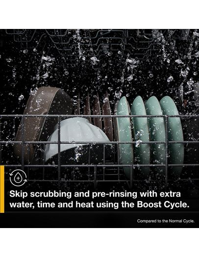 Quiet Dishwasher with Boost Cycle and Extended Soak Cycle