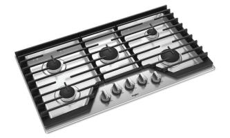 36-inch Gas Cooktop with EZ-2-Lift™ Hinged Cast-Iron Grates.