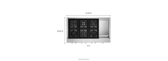 KitchenAid® 48'' 6-Burner Commercial-Style Gas Rangetop with Griddle