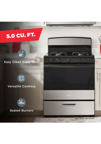 Amana® 30-inch Gas Range with Easy-Clean Glass Door