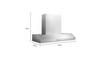 48'' 585 or 1170 CFM Motor Class Commercial-Style Wall-Mount Canopy Range Hood.